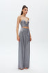 SWEETHEART NECK STONE EMBROIDERED CROP TOP